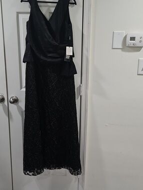 Marsoni black and gold handworked evening gown